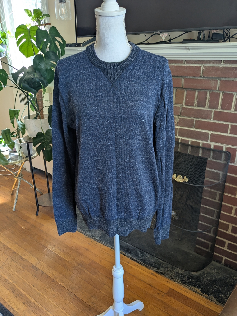 Navy Blue Cotton Crew Neck Sweater from Gap